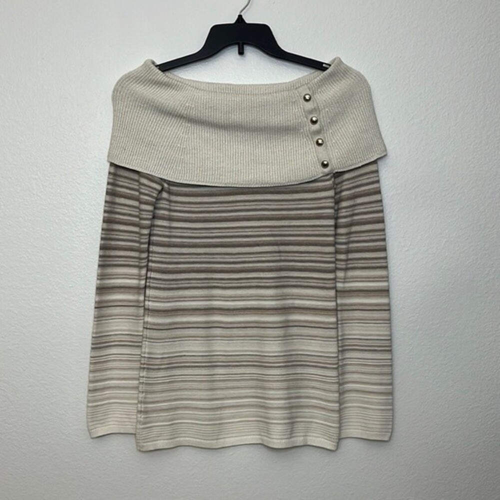 White House Black Market Cashmere Off-The-Shoulder Degrade Sweater Small